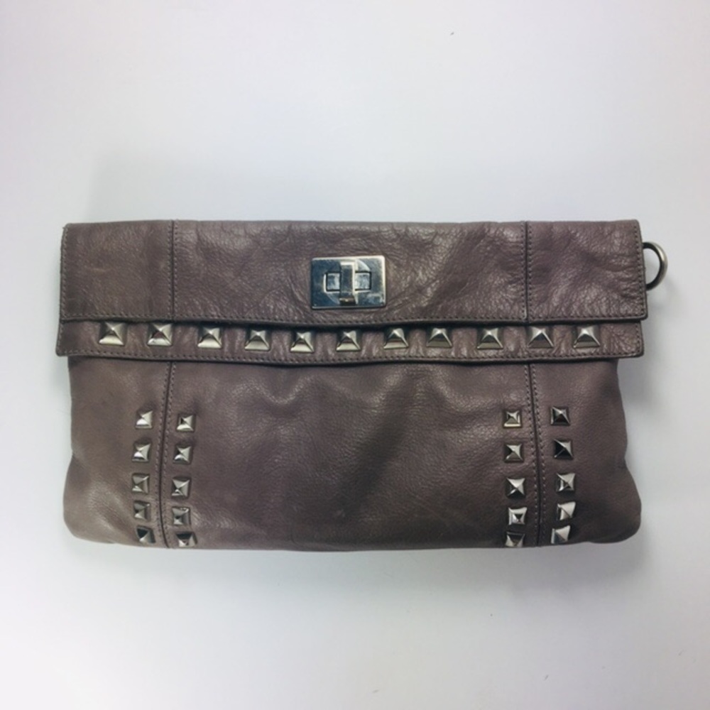 L’incontro Lambskin studded clutch
